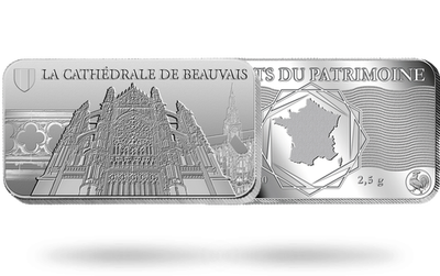 Le lingot du patrimoine en argent pur « La cathédrale de Beauvais »